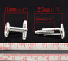 CU019 - Lot of 10 Silver Plated Cuff Links (5 pairs) - 12mm Glue Pad Bezel Setting