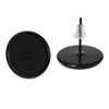 E281 - 20 pcs. Black Plated Earring Posts Settings Bezels Cabochons Tacks- 14mm Glue Pad Setting