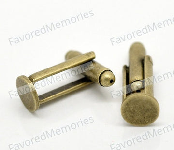CU018 - Lot of 10 Antique Bronze Cuff Links (5 pairs) - 8mm Glue Pad Setting