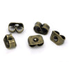 E018 - 100 pcs (50 Pairs) Antique Bronze Ear Nuts - 4mm x 6mm - Earring Stoppers! - Butterfly Design