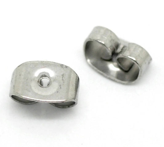 E225 - 10 pcs. (5 pairs) 304 Stainless Steel Earring Cone Posts Settings Studs - 15mm x 8mm - Hypoallergenic! - Great for 8mm Cone Rhinestones!