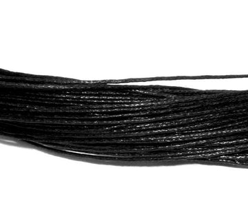 N020 - 80M (262 FT) - Black Wax Cotton Necklace Jewelry Cord - 1mm