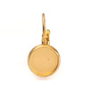 E028A - 10 pcs. (5 pairs) Stainless Steel Gold Plated Earring Clips Settings Lever Back Bezels Cabochons - 8mm Glue Pad Setting