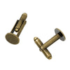 CU017 - Lot of 10 Antique Bronze Plated Cuff Links (5 pairs) - 10mm Glue Pad
