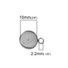 E112 - 10 pcs. 304 Stainless Steel Earring Posts Studs Settings Bezels Cabochons Tacks with Loop - 10mm Glue Pad Setting - Parallel Loop