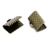 BA024 - 100 pcs. Antique Bronze Textured Ribbon Crimp End Caps - 10mm x 8mm - Perfect for 3/8" (10mm) Ribbons and Cords!