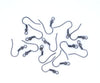 E019 - 200 pcs Gunmetal Black Earring Hooks with Spring and Ball - 18x19mm