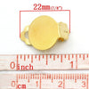 E121 - 20 pcs. Gold Plated Hinged Earring Posts Studs Clips Settings Cabochons Posts - 15mm Glue Pad Setting