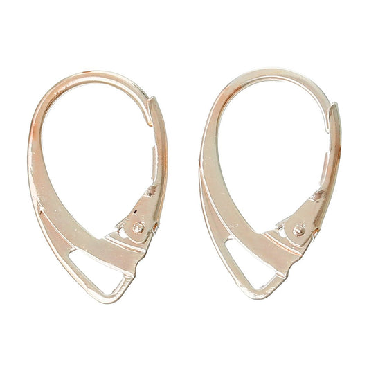 E252 - 20 pcs (10 pairs) Rose Gold Plated Leverback Earrings Clips - 18x11mm