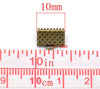 BA024 - 100 pcs. Antique Bronze Textured Ribbon Crimp End Caps - 10mm x 8mm - Perfect for 3/8" (10mm) Ribbons and Cords!