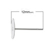 E227 - 100 pcs. (50 pairs) 304 Stainless Steel Earring Posts/Bases/Studs/Settings with Rubber Backs - 12mm x 8mm - 8mm Glue Pad