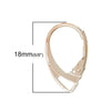 E252 - 20 pcs (10 pairs) Rose Gold Plated Leverback Earrings Clips - 18x11mm