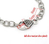 B017A - 1 pc. Silver Tone Chain Link Bracelets with Heart Lobster Clasps - 7 7/8 in (20cm) - Style A - Claw Clasps