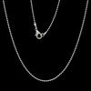 N092 - 12 pcs. Silver Plated Ball Chain Necklaces with Lobster Clasps - 76.2 cm (30") - Small Ball size: 1.5mm - Claw Clasps