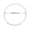 B001A - 5 pcs. Silver Plated Bangle Adjustable Slide On Bracelets 20cm (7.87")
