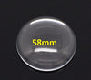 GT031 - 2 pcs. Circle Clear Round Glass Dome Seals Tiles - 58mm  - 5.8cm - (2.28 in)