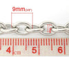 B017 - 5 pcs. Silver Tone Chain Link Bracelets with Heart Lobster Clasps - 7 7/8 in (20cm) - Style A - Claw Clasps