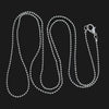 N092 - 12 pcs. Silver Plated Ball Chain Necklaces with Lobster Clasps - 76.2 cm (30") - Small Ball size: 1.5mm - Claw Clasps