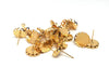 E149 - 10 pcs. (5 pairs) Gold Tone Earring Posts Settings Bezels Cabochons Tacks- 12mm Glue Pad Setting - Crown Design
