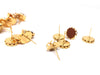 E149 - 10 pcs. (5 pairs) Gold Tone Earring Posts Settings Bezels Cabochons Tacks- 12mm Glue Pad Setting - Crown Design