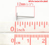 E228 - 200 pieces (100 pairs) 304 Stainless Steel Earring Posts/Bases/Studs/Settings with Rubber Backs - 12mm x 5mm