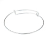 B001A - 5 pcs. Silver Plated Bangle Adjustable Slide On Bracelets 20cm (7.87")