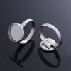 RB002A - 10 pcs. 304 Stainless Steel Cabochon Setting Bezel RING bases - Ring Size 7 US - Glue Pad 10mm - Tarnish Resistant!