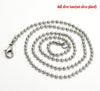 N058 - 12 pcs. Silver Tone Ball Chain Necklaces with Lobster Clasps - 51cm (20 1/8 inch) - Claw Clasps