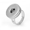 RB003 - 1 pc. Silver Tone Chunk Snap Adjustable Ring Bases - 17.9mm (3/4") Diameter - US Ring Size: 7.5 - Fits 18mm and 20mm Popper Buttons!