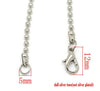 N058 - 12 pcs. Silver Tone Ball Chain Necklaces with Lobster Clasps - 51cm (20 1/8 inch) - Claw Clasps
