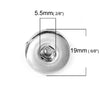 RB003 - 1 pc. Silver Tone Chunk Snap Adjustable Ring Bases - 17.9mm (3/4") Diameter - US Ring Size: 7.5 - Fits 18mm and 20mm Popper Buttons!