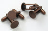CU014 - Lot of 12 Antique Copper Plated Cuff Links (6 pairs) - 10mm Glue Pad