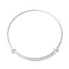 B054 - 5 pcs. Silver Plated Bangle Adjustable Slide On Bracelets 24cm (9.45")