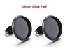E035 - 10 pcs. 304 Stainless Steel Gunmetal Black Earring Posts Studs Settings Bezels Cabochons Tacks - 10mm Glue Pad Setting