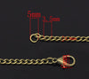 N059 - 12 pcs. Antique Bronze Textured Chain Link Necklaces 20" - (3.5 x 2.6mm Links) - Lobster Clasps - Claw Clasps