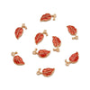 P312 - 10 pcs. Golden Orange Fall Leaves Enamel Charms - 20mm - Hole Size: 1.5mm