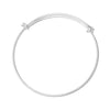 B054 - 5 pcs. Silver Plated Bangle Adjustable Slide On Bracelets 24cm (9.45")