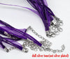N024 - 15 pcs. Dark Grape Purple Organza Ribbon Waxen Cord Necklaces- 17 inch (43 cm)