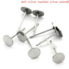 E287 - 100 pieces (50 pairs) 304 Stainless Steel Earring Posts/Bases/Posts/Settings with Rubber Backs - 13mm x 6mm