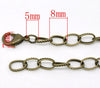 B055 - 12 pcs. Antique Bronze Chain Link Textured Bracelets with Lobster Clasps - 7 7/8 in (20 cm) - Claw Clasps!