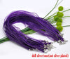 N024 - 15 pcs. Dark Grape Purple Organza Ribbon Waxen Cord Necklaces- 17 inch (43 cm)