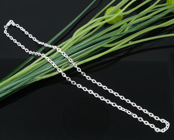 N3003 - 12 pcs. Silver Plated Chain Link Necklaces 18" - (4x3mm)