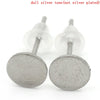 E287 - 100 pieces (50 pairs) 304 Stainless Steel Earring Posts/Bases/Posts/Settings with Rubber Backs - 13mm x 6mm