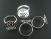RB005 - 10 Silver Plated ADJUSTABLE RING BASES - Glue Pad 18mm - 17.5mm (Ring Size 7)