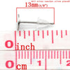E287 - 100 pieces (50 pairs) 304 Stainless Steel Earring Posts/Bases/Posts/Settings with Rubber Backs - 13mm x 6mm