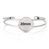 B056 - 3 pcs. Silver Tone Open Cuff Bangle Adjustable Bezel Cabochon Bracelets - 16.5cm (6 1/2") - 20mm Glue Pad - Made of Copper!