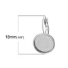 E255 - 10 pcs. 304 Stainless Steel Earring Clips Settings Lever Back Bezels Cabochons - 6mm Glue Pad Setting