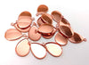 P990 - 10 pcs. Rose Gold Teardrop Bezel Cabochon Pendant Tags Trays - 18mm x 13mm Glue Pad - Setting - 13x18mm - 18x13mm