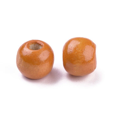 BD324 - 200 pcs Orange Wooden Wood Round Spacer Beads - 10x9mm