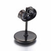 E858 - 4 pcs. 304 Stainless Steel Gunmetal Black Earring Posts Settings Bezels Cabochons Tacks - 6mm Glue Pad Setting